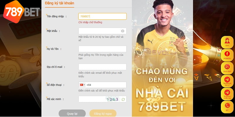 Các bước đăng ký tham gia giải trí tại 789bet