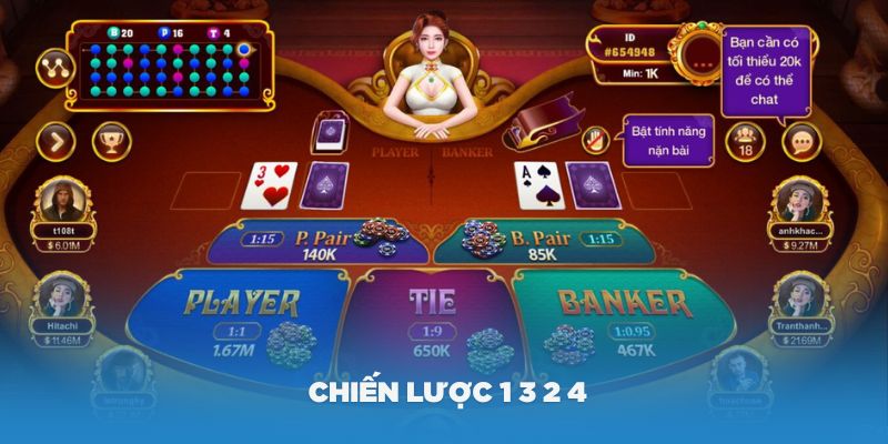 Cược Tiger Baccarat theo chiến lược 1 3 2 4