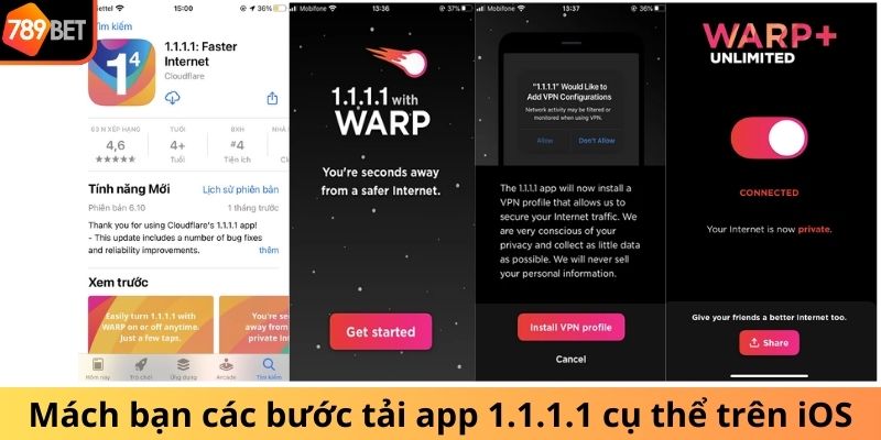 Tải 1.1.1.1 trên hệ điều hành IOS