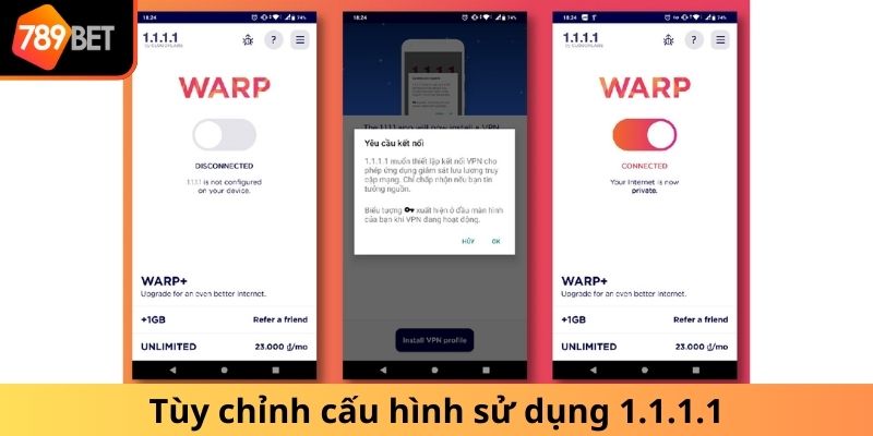 Tùy chỉnh cấu hình sử dụng 1.1.1.1